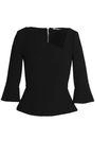 Shop Roland Mouret Woman Wool-crepe Top Black