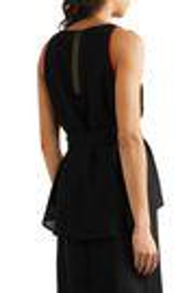 Shop Cefinn Woman Belted Voile Top Black