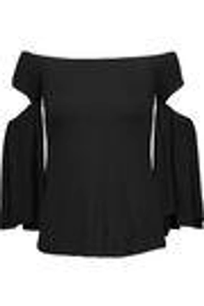 Shop Bailey44 Woman Bell Of The Ball Off-the-shoulder Cutout Stretch-jersey Top Black