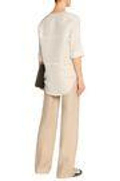 Shop Joseph Woman Linen And Silk-blend Tunic Off-white