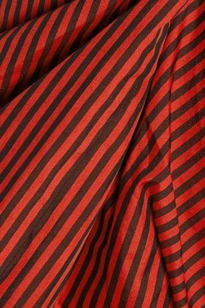 Shop 3.1 Phillip Lim / フィリップ リム Woman Twisted Striped Cotton And Silk-blend Blouse Tomato Red