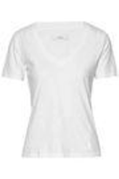 Shop J Brand Woman Slub Cotton-jersey T-shirt White