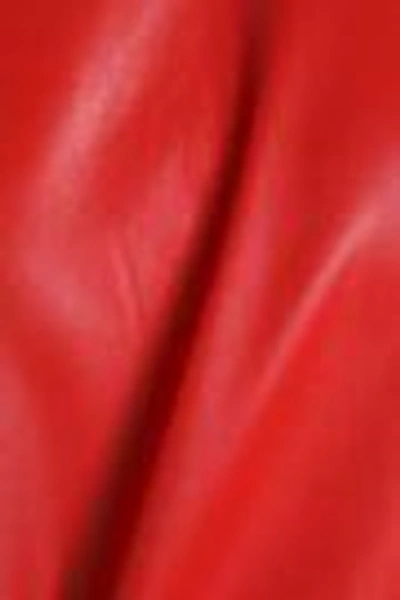 Shop Msgm Woman Faux Leather Top Red