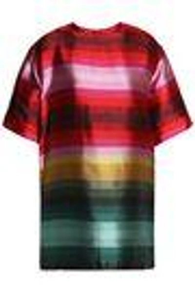 Shop Valentino Striped Duchesse Silk-satin Tunic In Multicolor