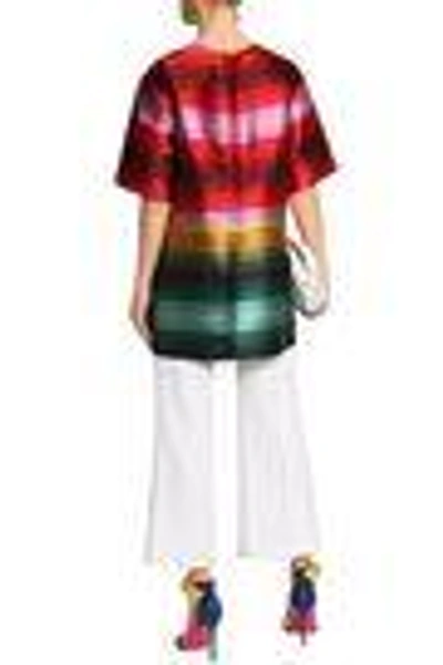 Shop Valentino Striped Duchesse Silk-satin Tunic In Multicolor