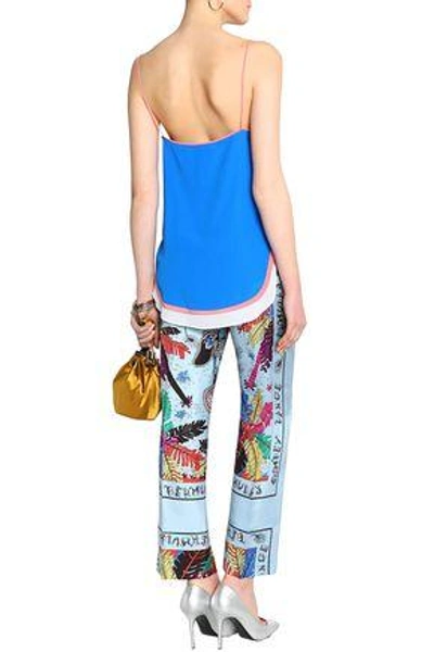 Shop Emilio Pucci Woman Silk Crepe De Chine Camisole Blue