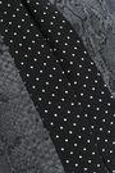 Shop Kate Moss Equipment Woman Paneled Snake-print And Polka Dot Silk Top Dark Gray