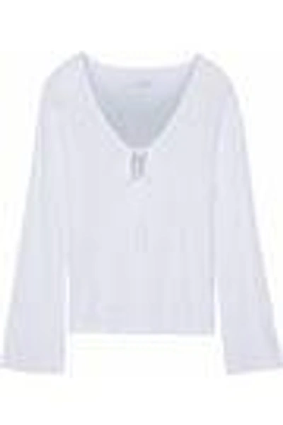 Shop J Brand Woman Slub Linen Top White
