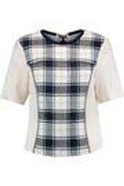 Shop 3.1 Phillip Lim / フィリップ リム Woman Paneled Checked Woven And Twill Top White