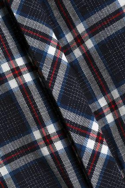 Shop Stella Jean Woman Checked Cotton-flannel Shirt Navy