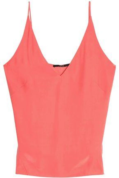 Shop J Brand Woman Lucy Silk Crepe De Chine Camisole Coral