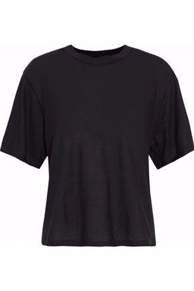 Shop Msgm Woman Cotton-jersey T-shirt Black