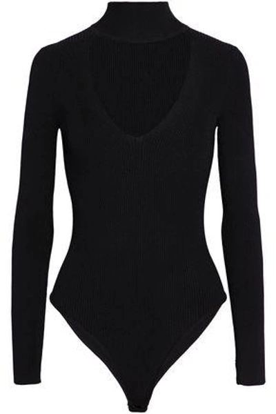 Shop Cushnie Et Ochs Cushnie Woman Cutout Ribbed-knit Bodysuit Black
