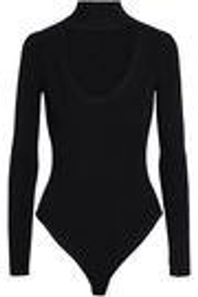 Shop Cushnie Et Ochs Cushnie Woman Cutout Ribbed-knit Bodysuit Black