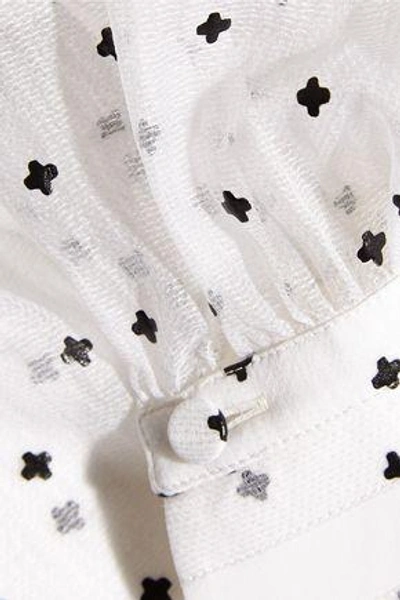 Shop Givenchy Woman Cross-print Blouse In Silk-gauze White