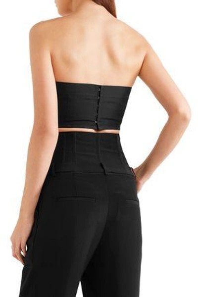 Shop Calvin Klein Collection Silk-blend Bustier Top In Black