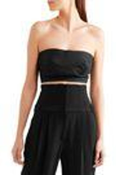 Shop Calvin Klein Collection Silk-blend Bustier Top In Black