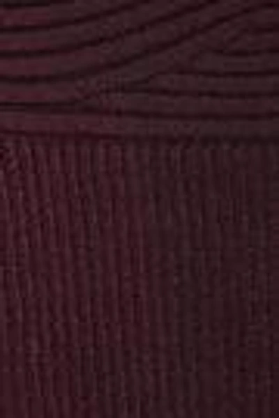 Shop Cushnie Et Ochs Cushnie Woman Cutout Ribbed-knit Top Burgundy
