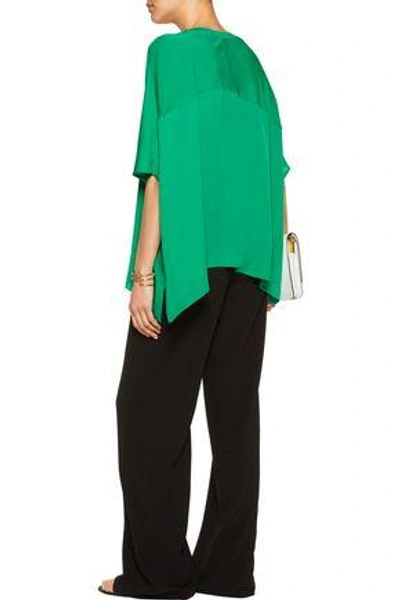 Shop Diane Von Furstenberg Silk Crepe De Chine Blouse In Green