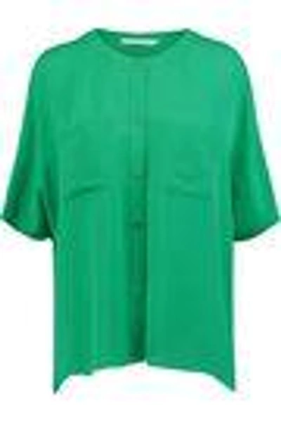 Shop Diane Von Furstenberg Silk Crepe De Chine Blouse In Green