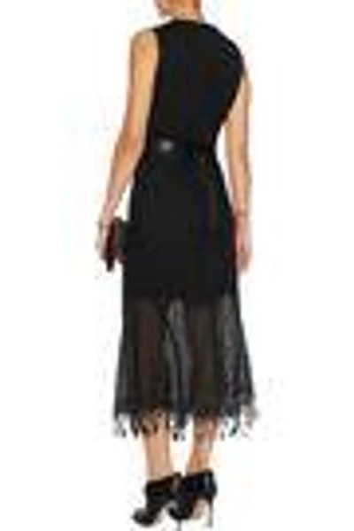 Shop Haute Hippie Woman Draped Modal Top Black