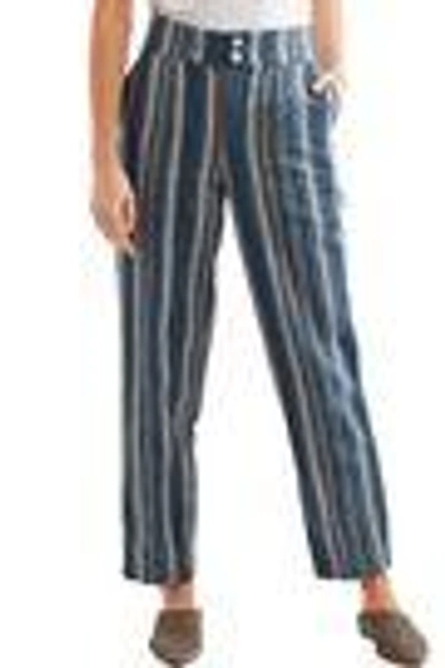 Shop Chloé Striped Cotton-blend Straight-leg Pants In Blue