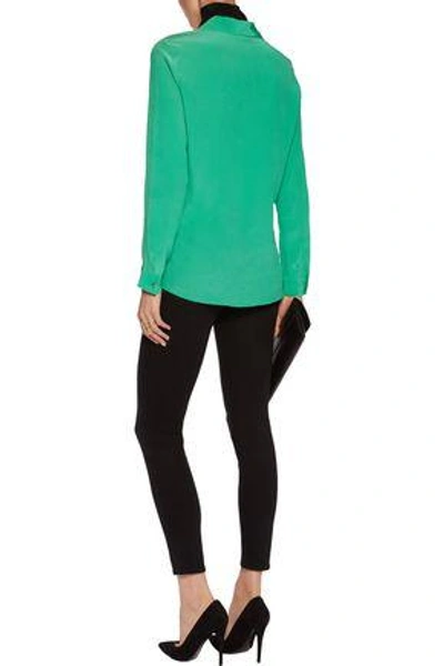 Shop Kate Moss Equipment Woman + Kate Moss Danica Silk Shirt Green
