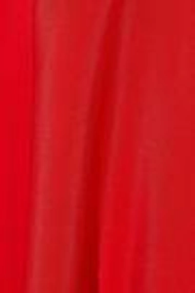 Shop Goen J Woman Asymmetric Ruffled Silk-crepe De Chine Top Red