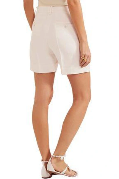 Shop Chloé Woman Linen And Silk-blend Twill Shorts Ivory