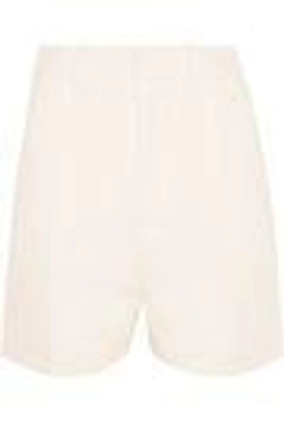 Shop Chloé Woman Linen And Silk-blend Twill Shorts Ivory