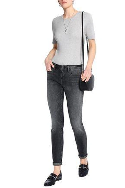 Shop Equipment Woman Davenport Ribbed Cotton, Silk And Cashmere-blend T-shirt Light Gray