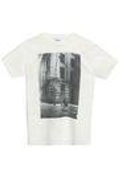 Shop Dkny Laser-cut Printed Jersey T-shirt In Off-white