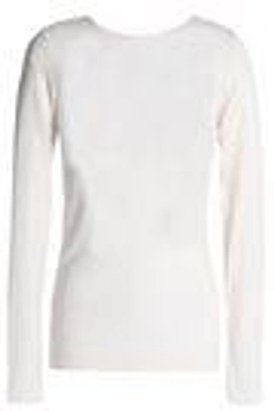 Shop Majestic Woman Stretch-jersey Top Ivory