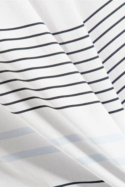 Shop Equipment Woman Reagan Striped Washed-silk Top White