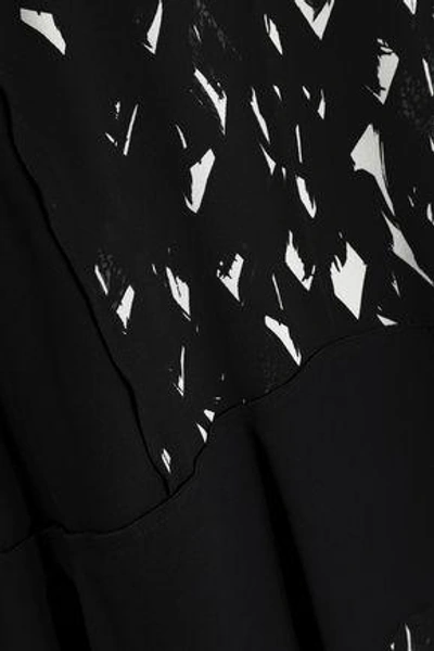 Shop Proenza Schouler Woman Ruffled Printed Silk-chiffon Top Black