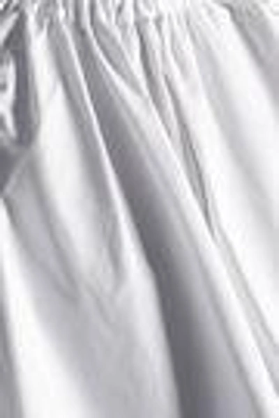 Shop Ellery Woman Cold-shoulder Ruffled Cotton-gabardine Top White