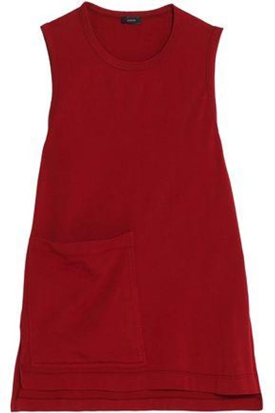 Shop Joseph Woman Cotton-blend Jersey Tank Crimson