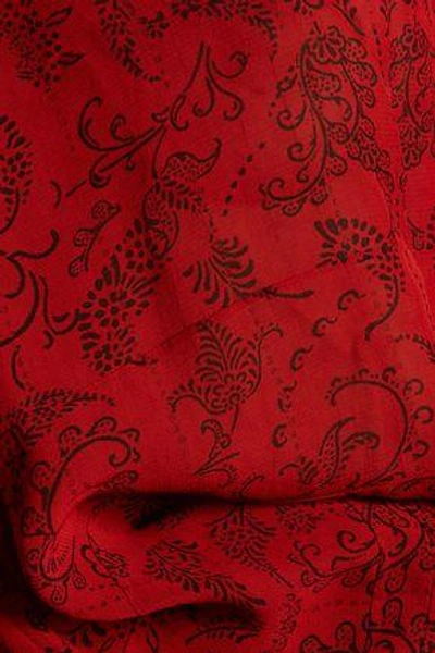 Shop Iro Woman Aga Printed Chiffon Top Red