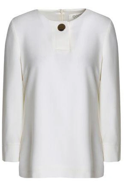 Shop Goat Woman Button-detailed Wool Top Ivory
