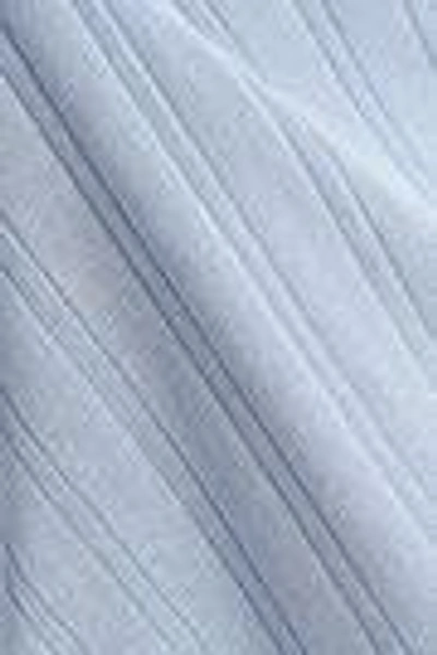 Shop Rag & Bone Woman Open Knit-trimmed Ribbed-knit Top Sky Blue