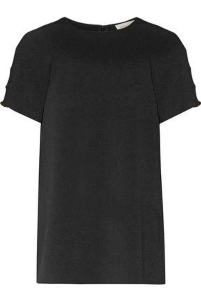 Shop Zimmermann Woman Cutout Embellished Crepe Top Black