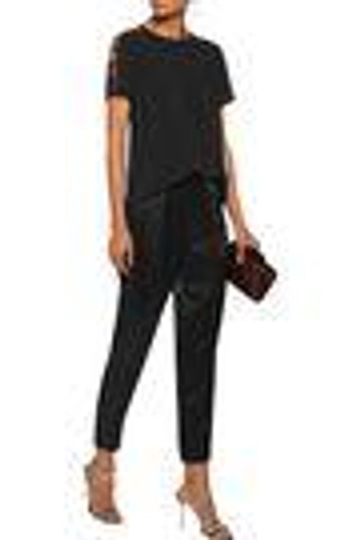 Shop Zimmermann Woman Cutout Embellished Crepe Top Black