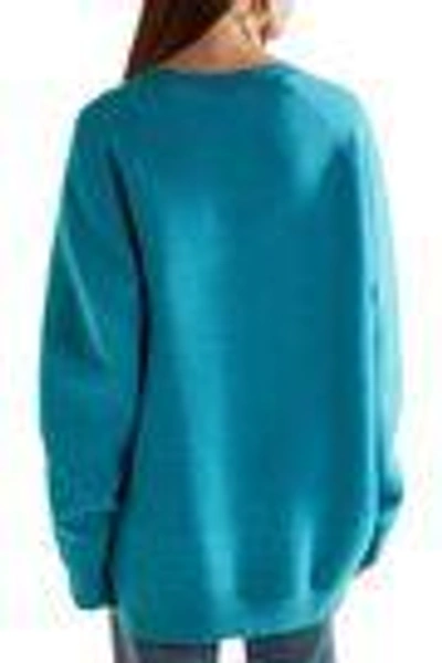 Shop Marc Jacobs Oversized Sequin-embellished Jersey Sweatshirt In Turquoise