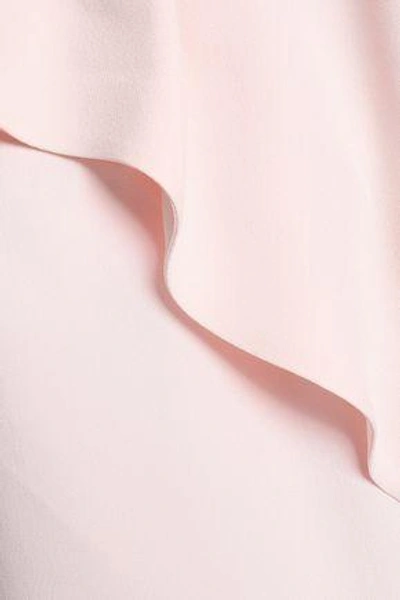 Shop Antonio Berardi Woman Cape-effect Ruffled Crepe Blouse Pastel Pink