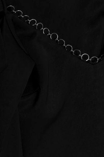 Shop Ellery Woman Cold-shoulde Ring-embellished Crepe Top Black