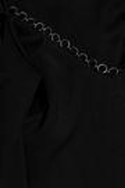 Shop Ellery Woman Cold-shoulde Ring-embellished Crepe Top Black