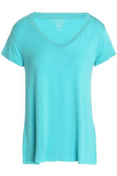 Shop Majestic Woman Stretch-jersey T-shirt Turquoise