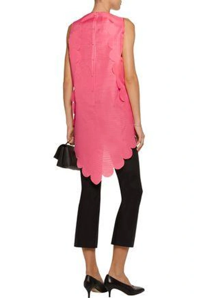 Shop Antonio Berardi Woman Asymmetric Silk-gauze Top Bubblegum