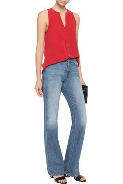 Shop Joie Woman Aruna Silk Top Red