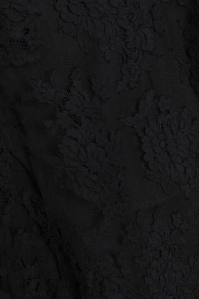 Shop Zimmermann Woman Asymmetric Lace-layered Cotton-blend Tunic Black